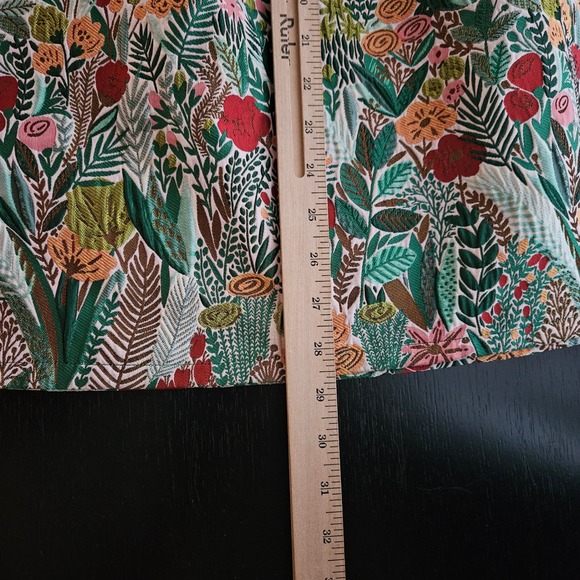 Eva Franco by Anthro Botanical Tapestry Pleated Midi Skirt Green Floral Size 0P - Picture 11 of 11
